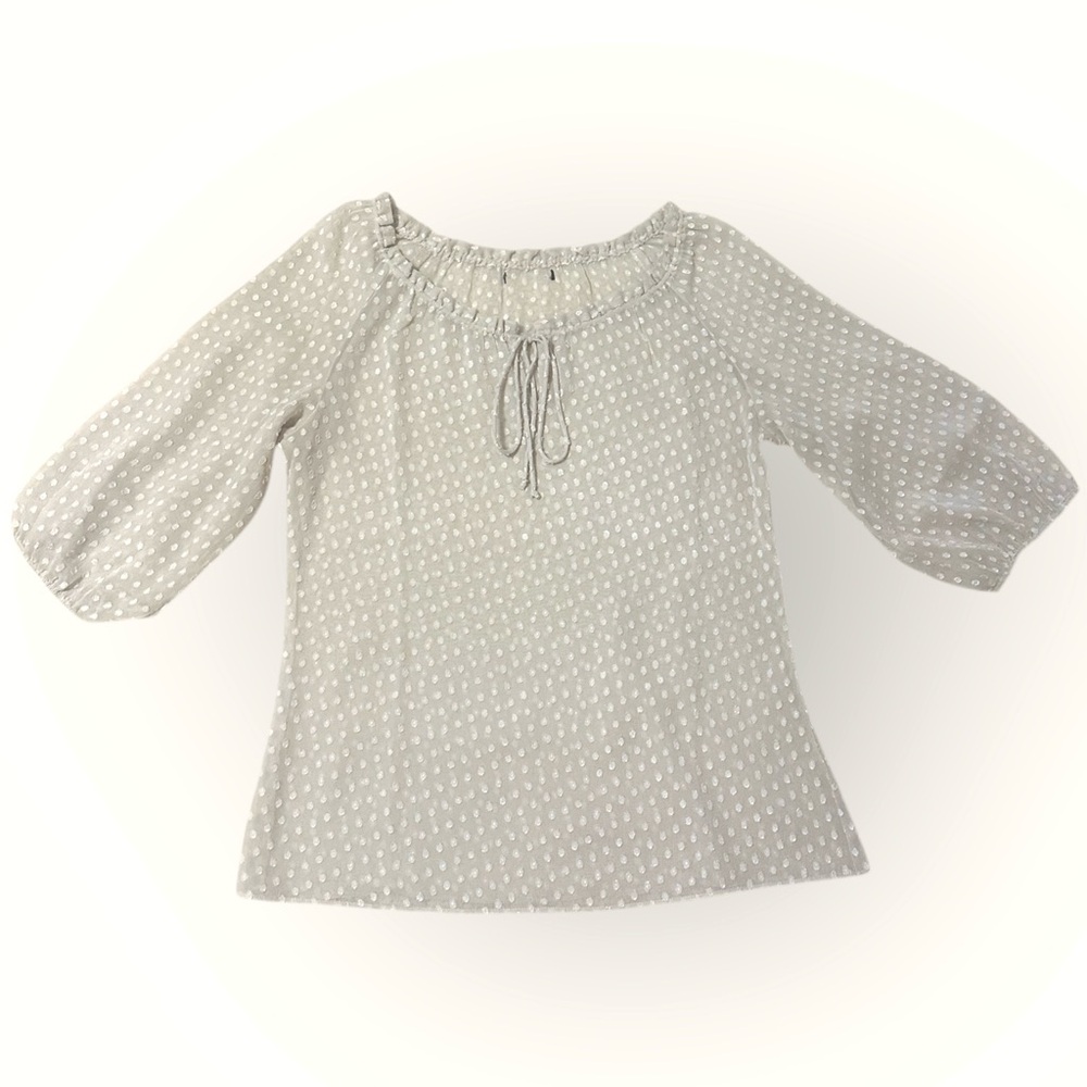 Banana Republic Sheer Cream Dotted Blouse